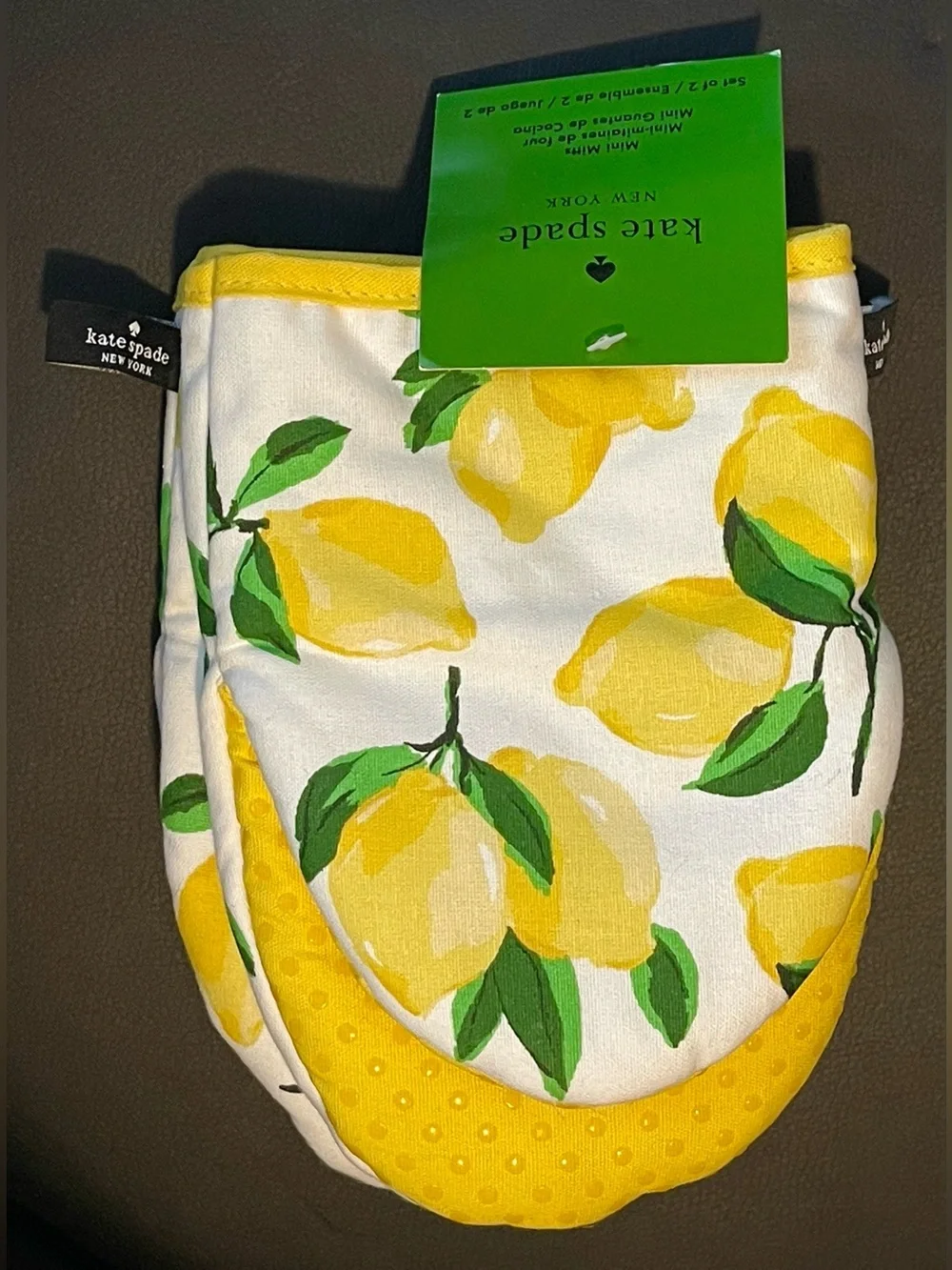 Kate Spade New York Sunshine Yellow Lemon Print Decorative -MINI MIT Set